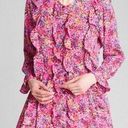 Gap Pink Ruffle Long Sleeve Floral Dress Photo 0