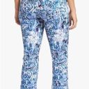 Nine West  Blue & White Print Chrystie Cuffed Capri Pockets Mid Rise Size 8 Photo 1