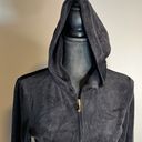 Juicy Couture Y2K  Black VELOUR Jacket CHOOSE JUICY GOLD BLING Sz L Photo 1