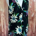 Violet+Claire  Black Floral Print V Neck Shell Tank Top Photo 0