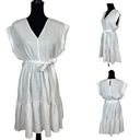 Magaschoni  Gauze Ruffle Dress White MEDIUM Organic Cotton Beach Resort Designer Photo 1