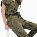 Splendid  Satin Slub Jumpsuit Pants One-Piece Romper Outfit Green Belted Fall S Photo 0