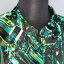 Worthington  Womens XL Abstract Print Button Down Ruffle Front Long Sleeve Top Photo 2