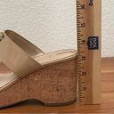 Sam Edelman  Yardlie Almond Tan Patent Cork Wedge Platform Sandals Size 6 Photo 4