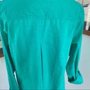 kim rogers  Petite Teal Green Button Down Linen Shirt Lightweight Shacket  PL Photo 4