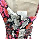 Cinq à Sept  Whitney Floral Print Slip Dress Black Pink Size 8 Photo 7