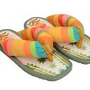 Farm Rio  Striped Multicolored Puffy Pineapple
Sandals(Size 6) Photo 0