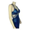 Faviana FAVOANA 7507 Royal Blue Sequenced sexy open back prom dress size 4 Photo 12