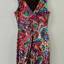 Oleg Cassini Black Tie Vintage 80’s Rainbow Sequin Paisley Mini Dress Photo 1