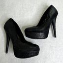 Brash  Black Sparkly Pump Heels Photo 0