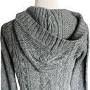 CAbi Womens  Cable Knit 610 Hooded Charcoal Alpaca Open Cardigan Sweater - Sz S Photo 3