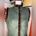 Denim & Co  Green Faux Leather Vest Photo 2