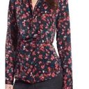 Something Navy  Multicolor Floral Long Sleeve Wrap Front Blouse Size M Photo 0