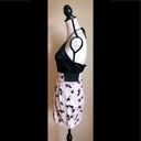 Divided Light Pink Mini Skirt w/ B&W Dove Bird Design, 4 Photo 3