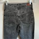 Simple Society  Washed Black High Rise Mom Raw Hem Denim Jeans Photo 8