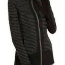 CAbi  Sprint Striped Jacket Sz. M #3378 Full Zip Up Curved Back Hem Black Sporty Photo 0