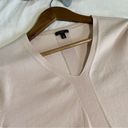 Talbots Talbot V-Neck Sweater Ribbed Center Stripe Pastel Pink Petite Large Photo 4