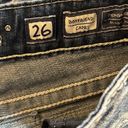 Miss Me  ladies bling gem boyfriend dark wash cut off denim shorts size 26 Photo 8