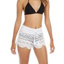 Macy's Macy’s Miken White Juniors' Scalloped Lace Swim Cover-up Shorts Size M NWT Photo 0