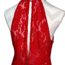 Sans Souci  Red Lace Halter Sleeveless bodycon Dress Size XL Photo 7