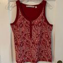 Tommy Hilfiger  XLarge Cranberry Paisley Tank with Buttons in front Photo 0