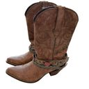 Durango  Women’s 10 Accessorized Western Cowgirl Boots Brown Bling Nashville New Photo 1