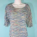 Gypsy 05  Anthropologie Womens Size S Oversized Sheer Silk Blouse Blue Wave Photo 4