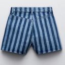 ZARA  High Rise Striped Denim Shorts 4 Photo 2