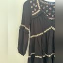 American Eagle  black embroidered long sleeve dress size XS Photo 10