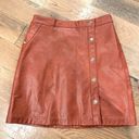 Urban Outfitters UO  Cognac Brown Faux Leather Mini Skirt Size Small Photo 0