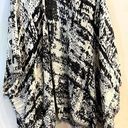 Lane Bryant  Women’s Black & White Open Front Fringe Poncho One Size Photo 0