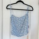 Reformation  | NWT Lupe Cami Tie Tank Top in Floral Azzurro Blue Photo 2