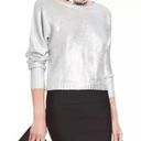 BCBGMAXAZRIA Silver Metallic Camille Knit Sweater Photo 1