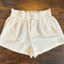 Madewell NWT  cream linen shorts with elastic waist band - size L Photo 0
