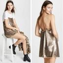 Free People Time To Shine Sequined Mini Slip Dress in Gold, Size S EXCELLENT! Photo 5