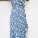 Max Studio NEW  Blue Floral Boho Midi Wrap Dress Summer Spring L Large NWT Photo 1