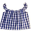 Joie  Gingham Crop Ruffle Women’s Navy White Tank Top/Sz L Never Worn. EUC Photo 1