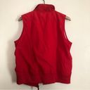 Oleg Cassini  SPORT Red Quilted Black Collar Sleeveless Windbreaker Vest Jacket Photo 9