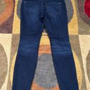 INC Macy’s Side Stripe Dark Wash Skinny Jeans Frayed Bottom Size 4 Short Petite Photo 6