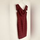 Black Halo  Jackie O Burgundy Wine Red Lace Cotton Raschel Dress Size 2 Photo 2