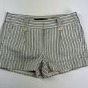 BCBG Maxazria Blue Striped Low Rise Shorts Size 0 Pleated Front Cuffed Photo 8