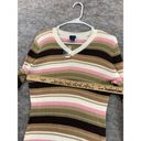 basic editions  XL Womens Sweater Pullover Ribbed V-Neck Long Sleeve Striped NWOT Photo 6