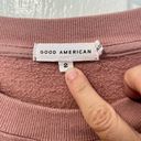 Good American  Pink Mauve cropped sweatshirt with ribbed side panels size med Photo 3