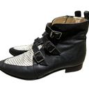 Jimmy Choo  Black and Snake Embossed Leather Marlin Boots Photo 5