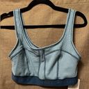 Fabletics NWT  Waffle Sports Bra Size Medium Arctic Wave Midnight Wave Photo 0