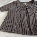 Aeropostale  Cable Knit Cropped Cardigan Womens M Brown 1-Button Short Sleeve Y2K Photo 8