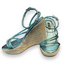 Nine West  Womens Blue 1-1/2" Platform Hipsta Open Wedge Espadrille Shoes 6M Photo 4