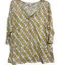 Coldwater Creek  yellow light weight sheer 3/4 sleeve top Photo 0