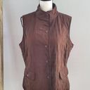 Talbots  Women's Brown Diamond Quilted Button Up Vest Size M Photo 0