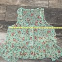 Iris Blue Sleeveless BOHO Floral Croptop Medium Photo 4